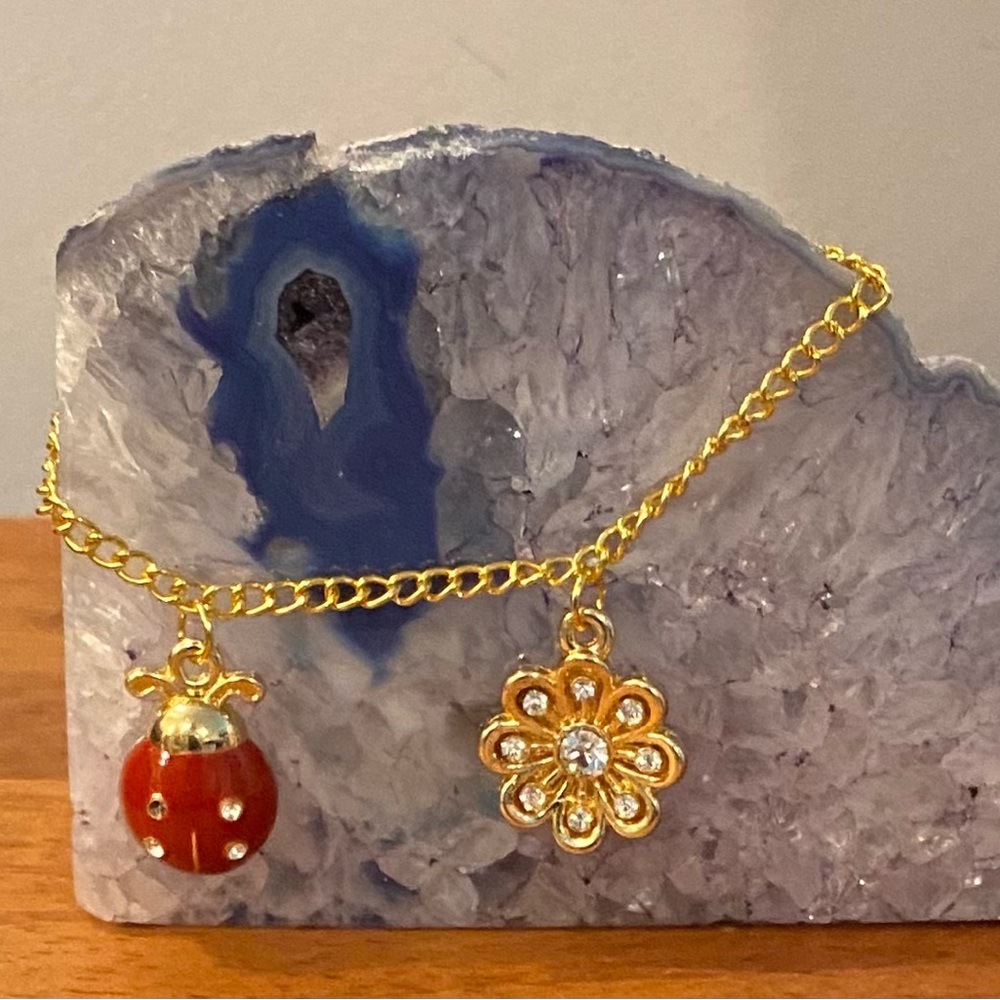 NEW Gold plated chain charm necklace